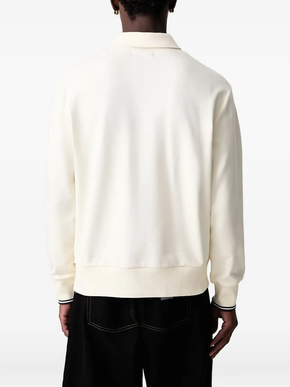Fred Perry quarter-zip Laurel Wreath polo shirt Beige