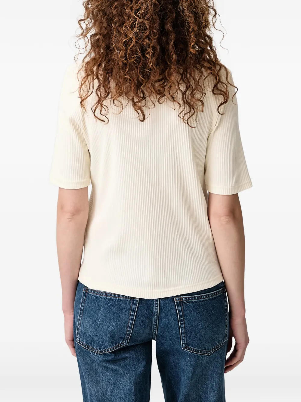 Fred Perry Laurel Wreath ribgebreid T-shirt Beige