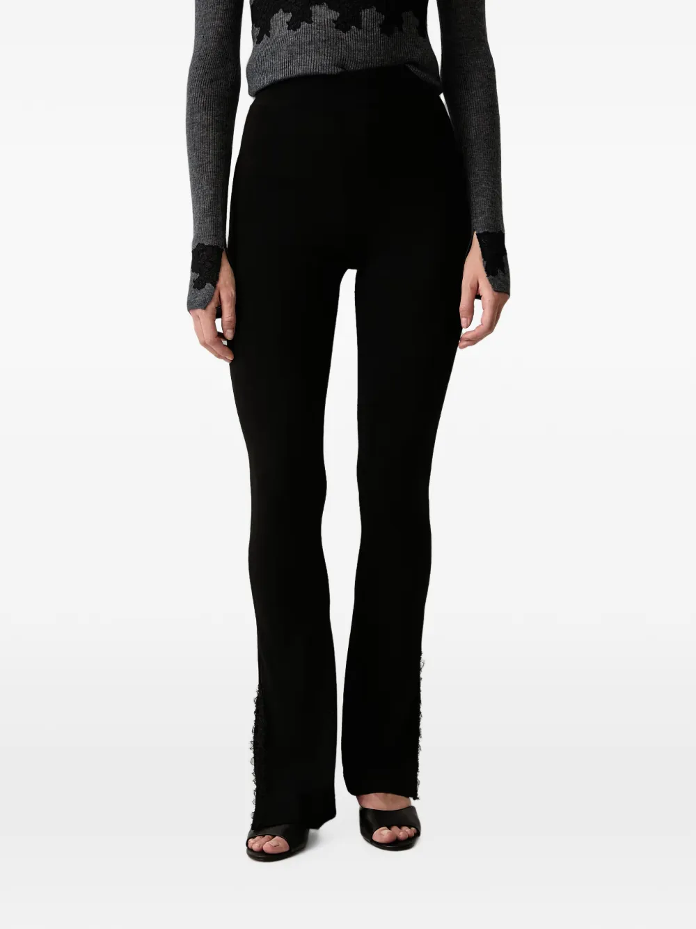 Ermanno Scervino fringed-trim flared leggings