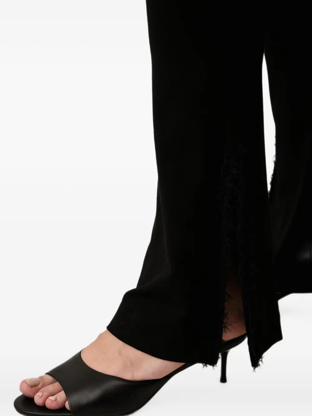 Ermanno Scervino fringed-trim flared leggings Zwart