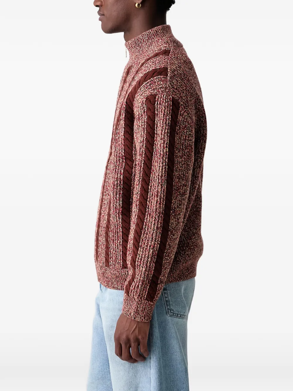 Drôle De Monsieur cable-knit zip-up cardigan Rood