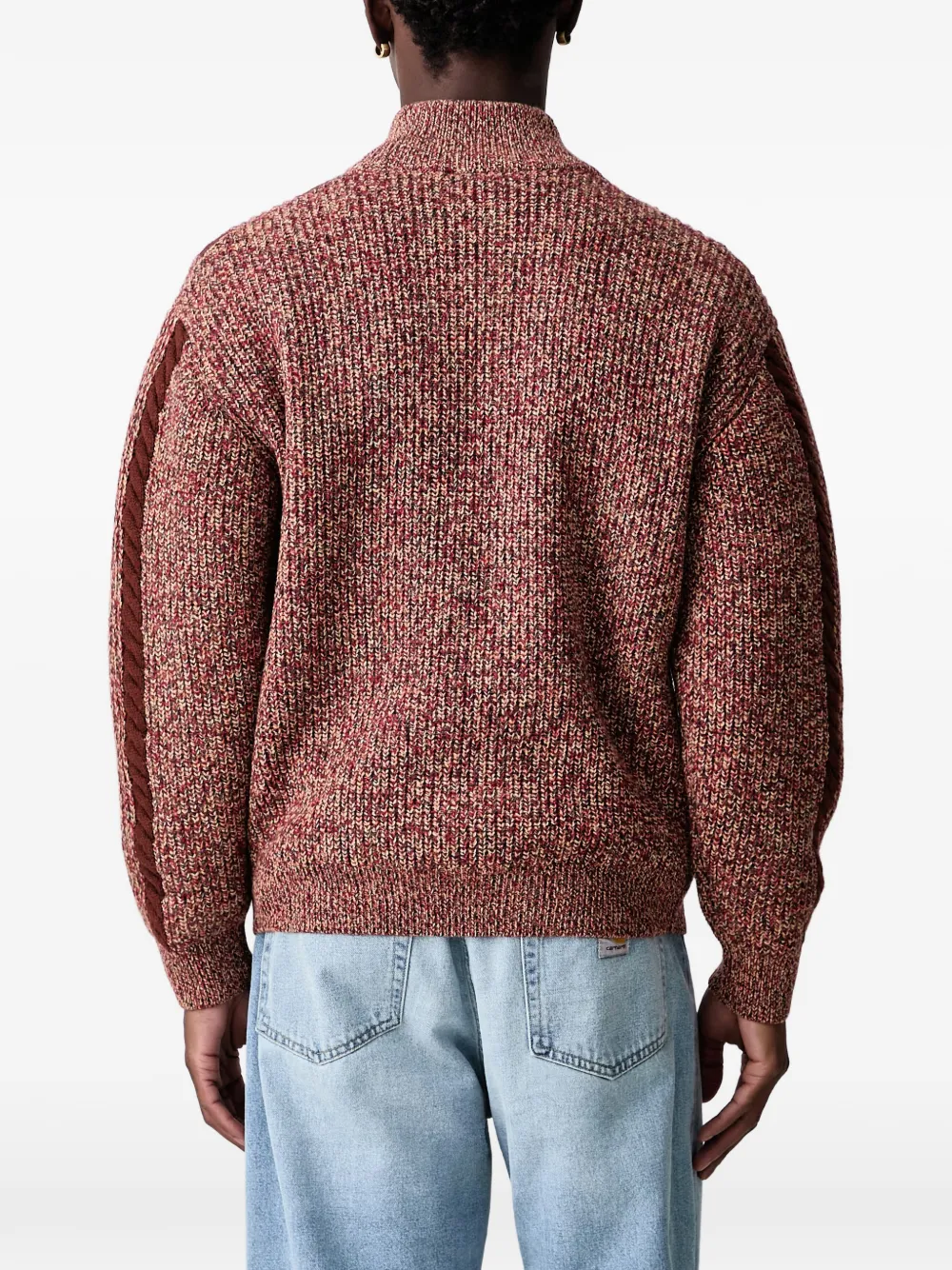 Drôle De Monsieur cable-knit zip-up cardigan Rood
