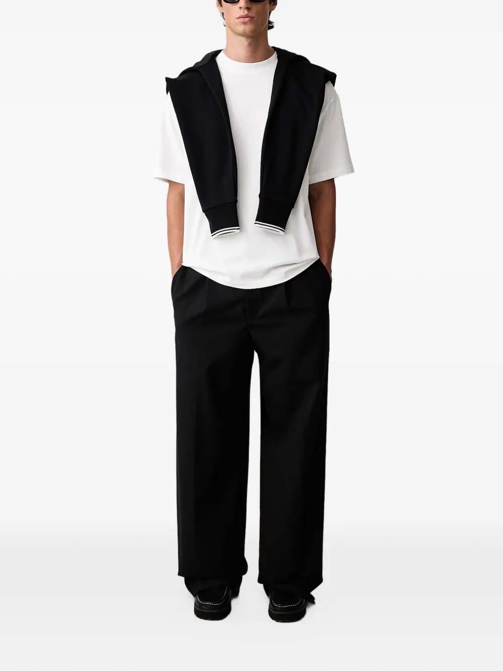 Fred Perry logo-embroidered T-shirt Wit