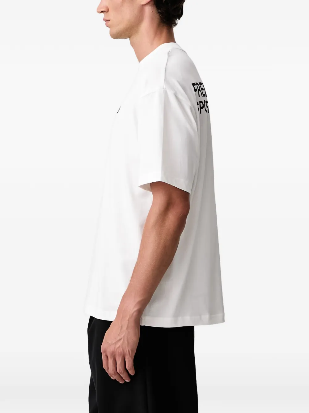 Fred Perry logo-embroidered T-shirt Wit
