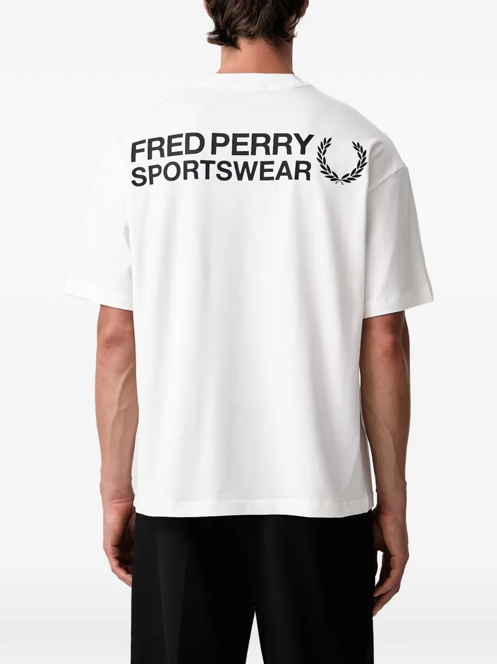 Fred Perry logo-embroidered T-shirt Wit