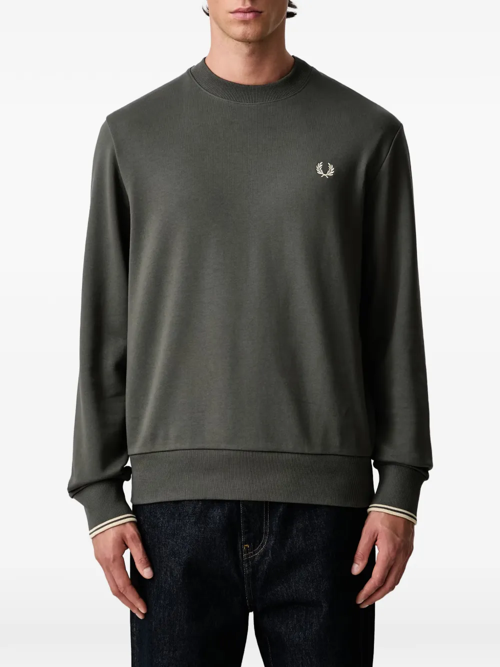 Fred Perry embroidered-logo sweater Groen