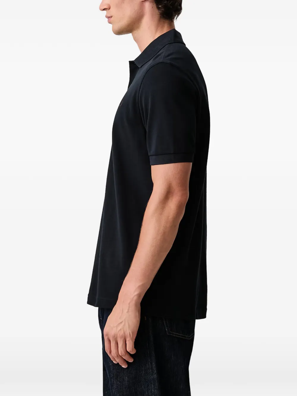 Fred Perry logo-embroidered polo shirt Zwart