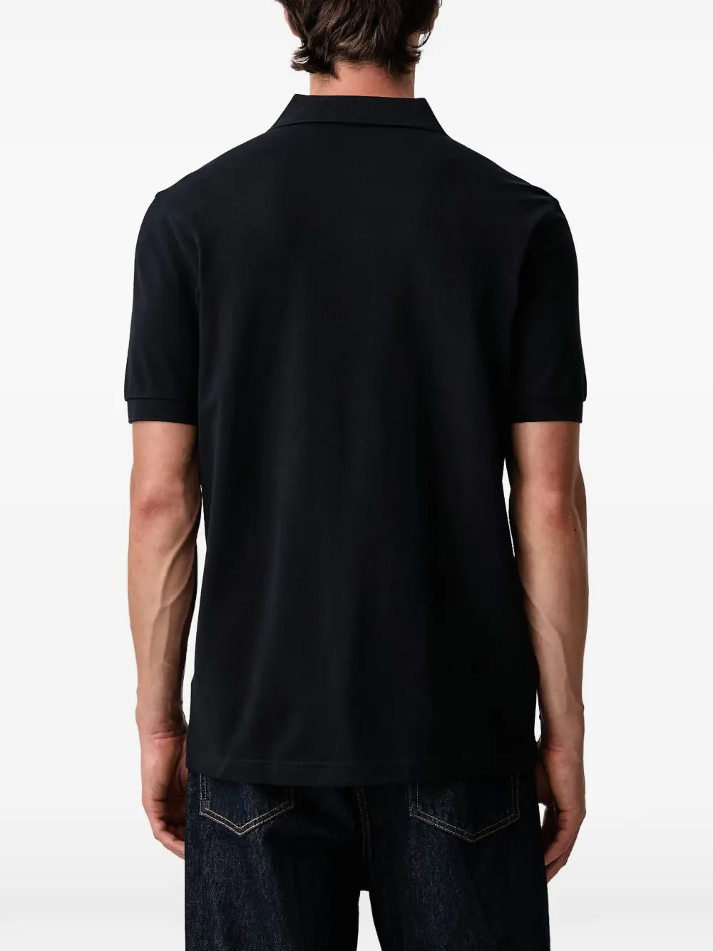 Fred Perry logo-embroidered polo shirt Zwart