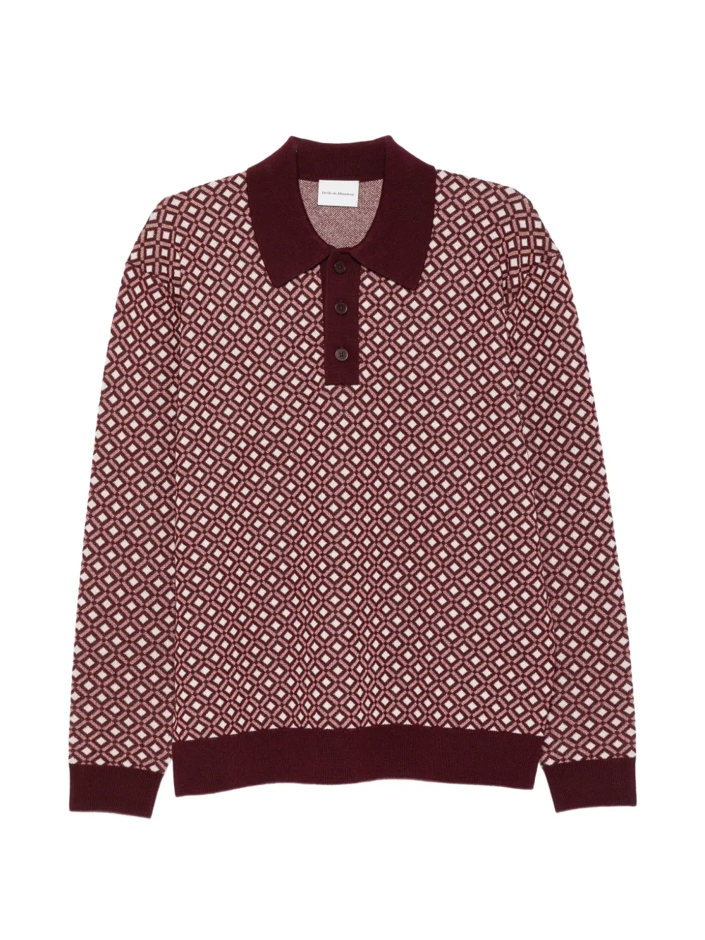 Drôle De Monsieur diamond-pattern polo shirt - Marrone