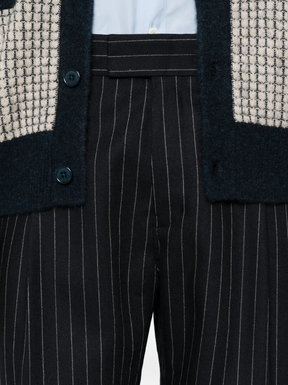 Drôle De Monsieur Broek met krijtstreep Blauw