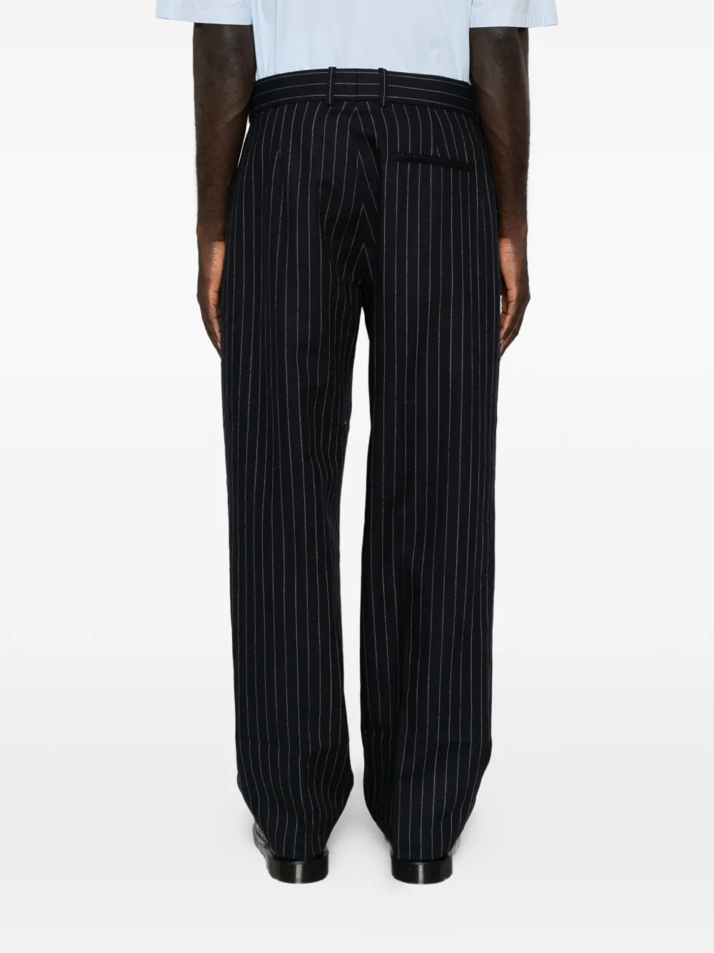 Drôle De Monsieur Broek met krijtstreep Blauw