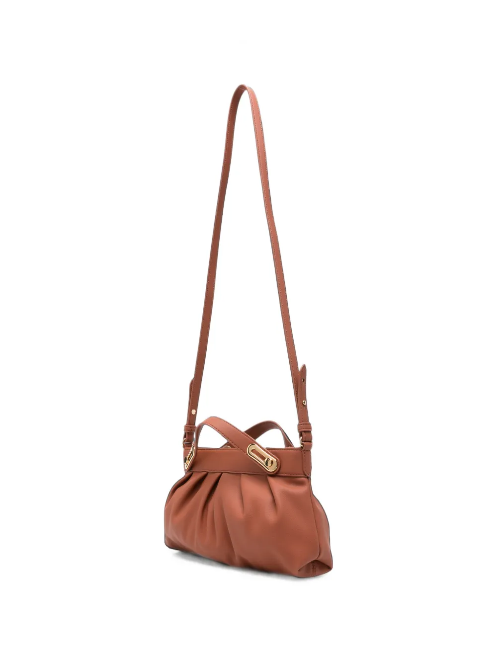 Love Moschino Leren crossbodytas met ruches Bruin