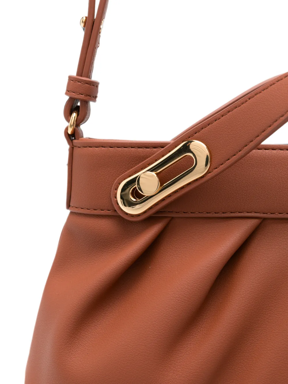 Love Moschino Leren crossbodytas met ruches Bruin