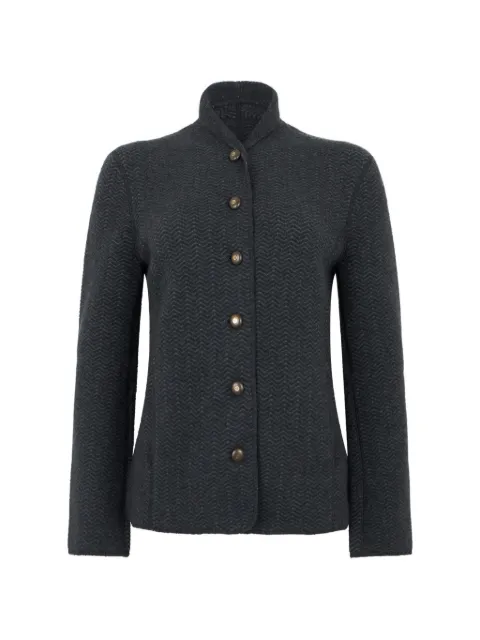 Giorgio Armani chevron-knit button-up blazer