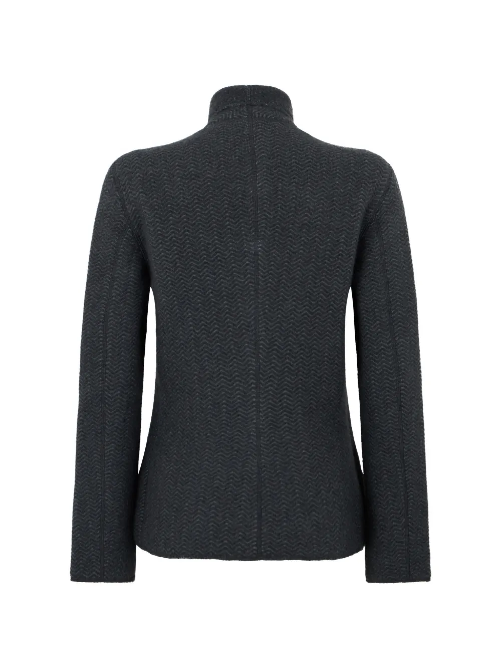 Giorgio Armani chevron-knit button-up blazer Grijs