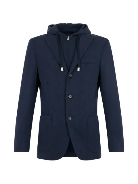 Eleventy hooded single-breasted jacket