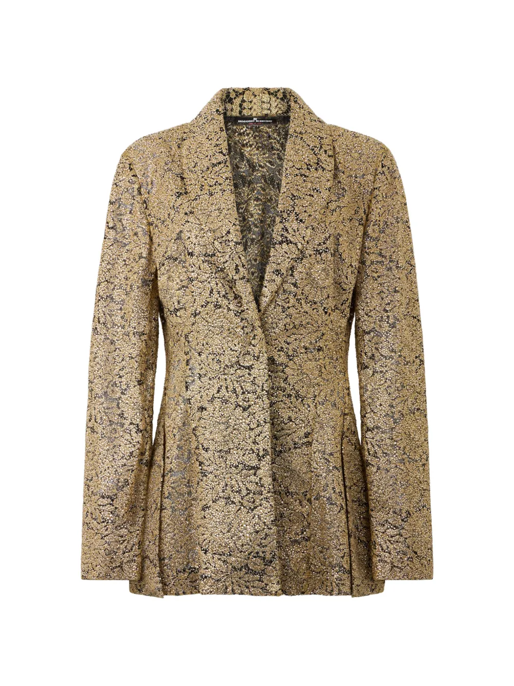 Ermanno Scervino lace-overlay tailored jacket Ermanno Scervino lace-overlay tailored jacket