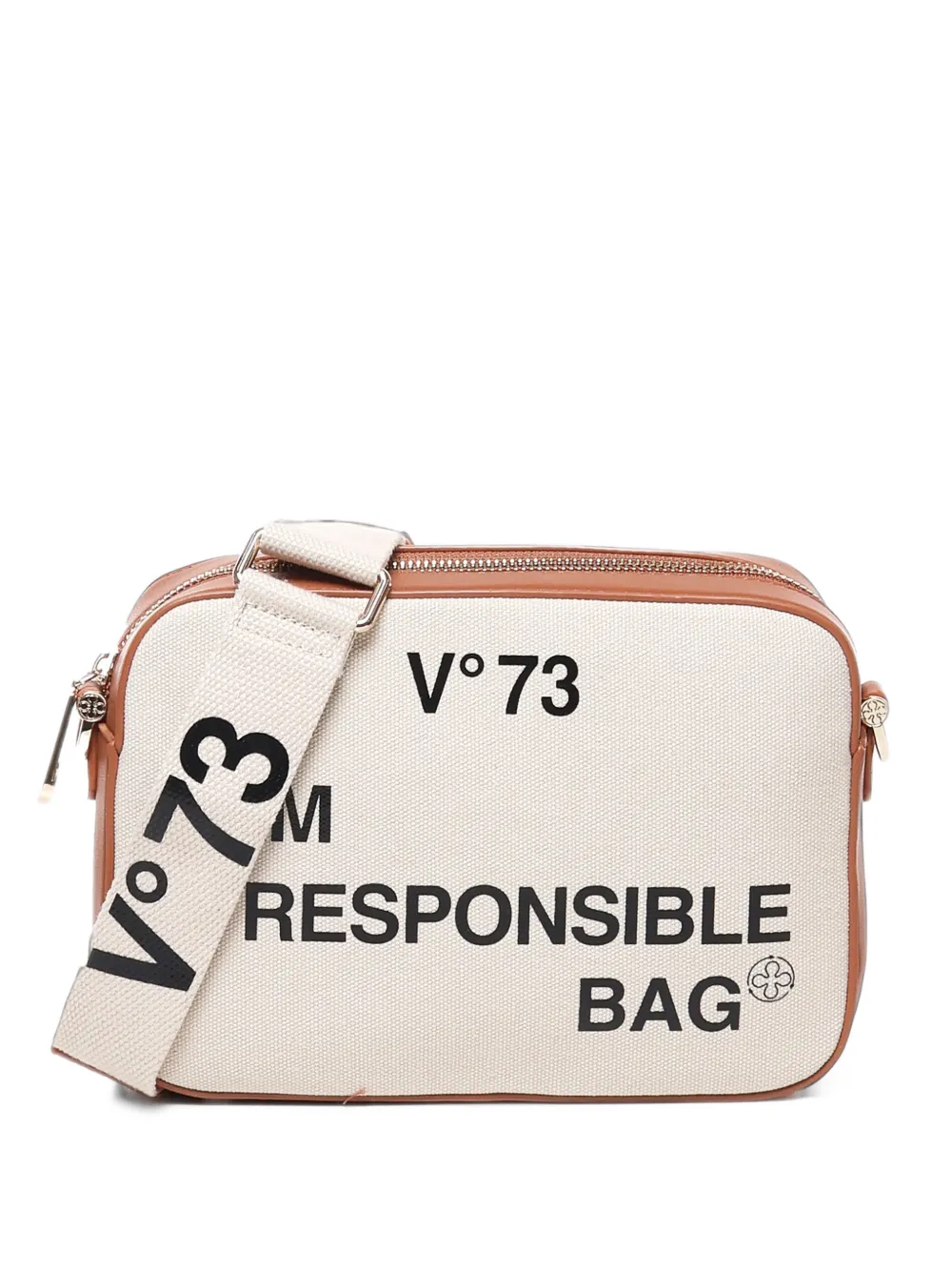V°73 Responsability logo-print shoulder bag - Toni neutri