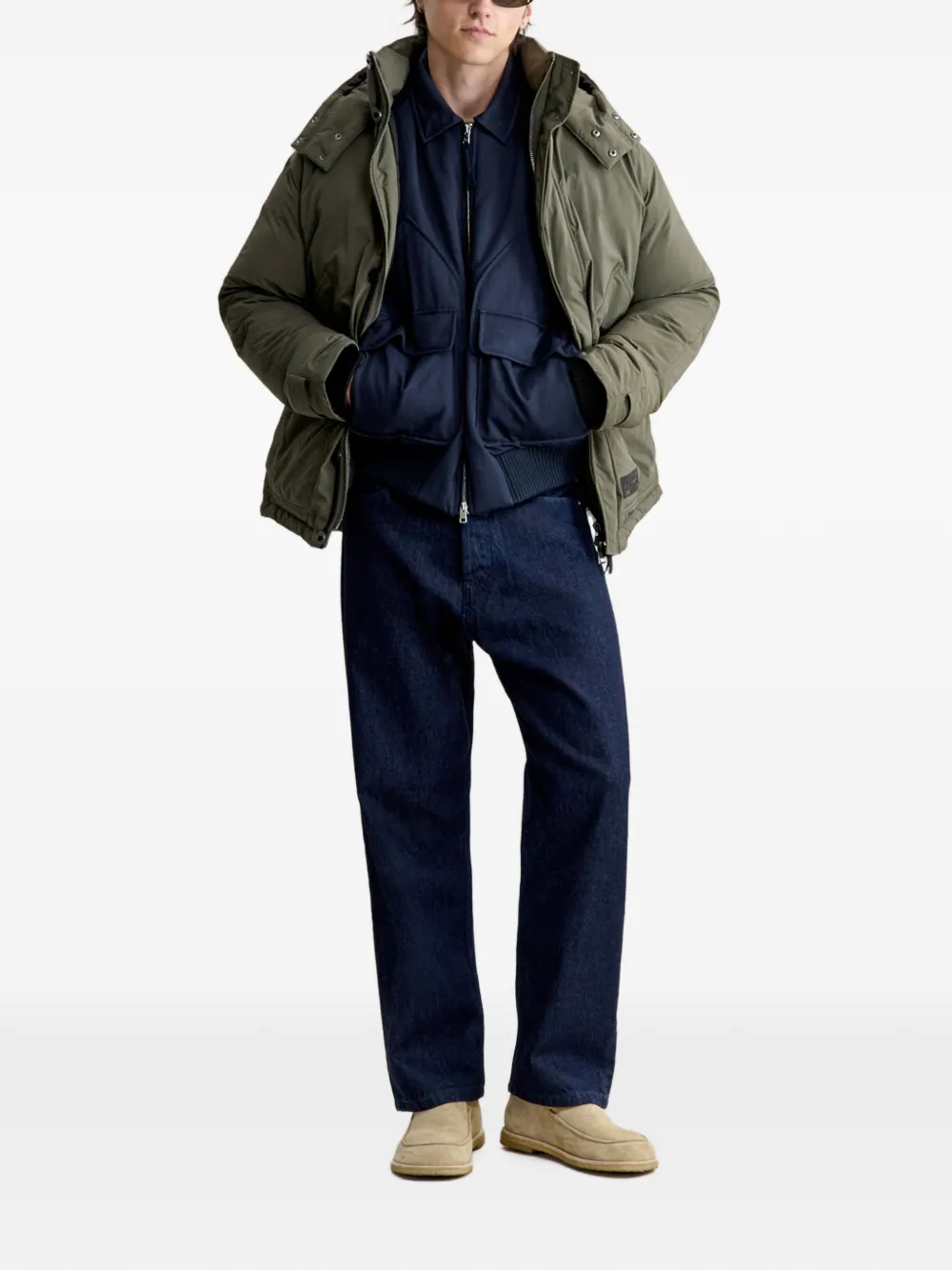 Maison Kitsuné Jack met capuchon en logopatch Groen