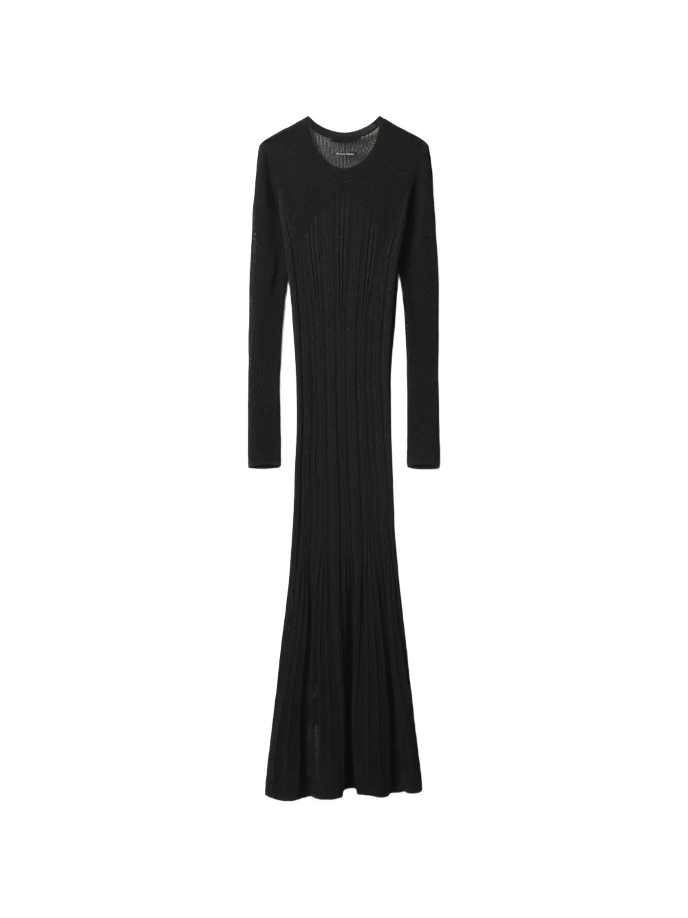 Maison Kitsuné Ribgebreide maxi-jurk met lange mouwen Zwart