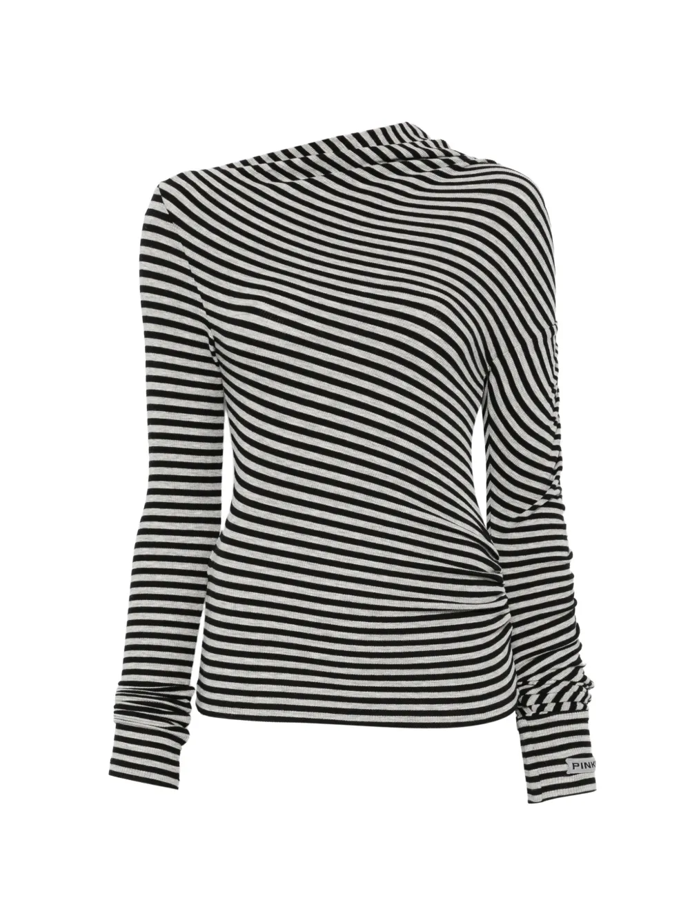 PINKO striped draped T-shirt - Gris
