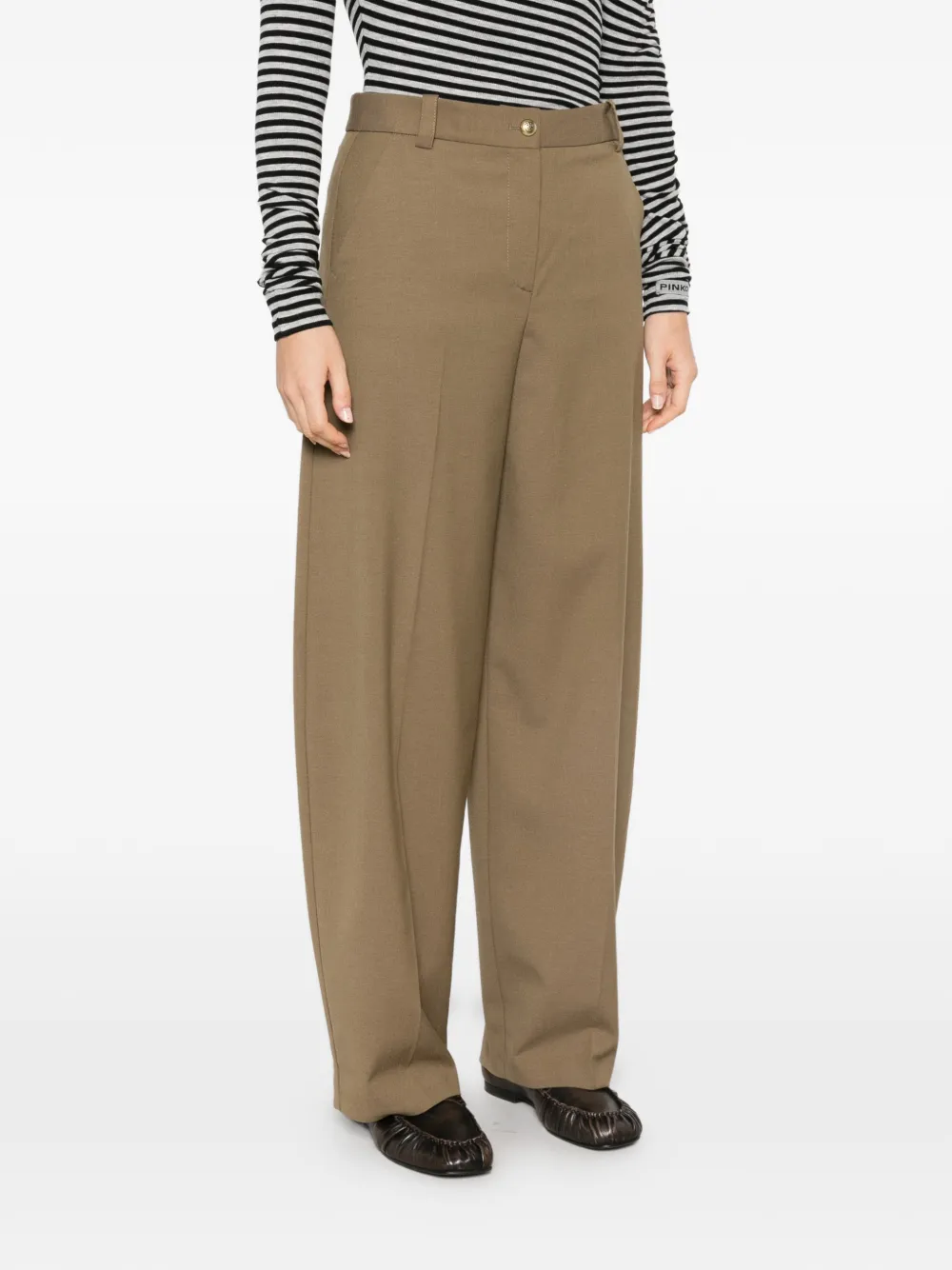 PINKO Broek met wijde pijpen Groen