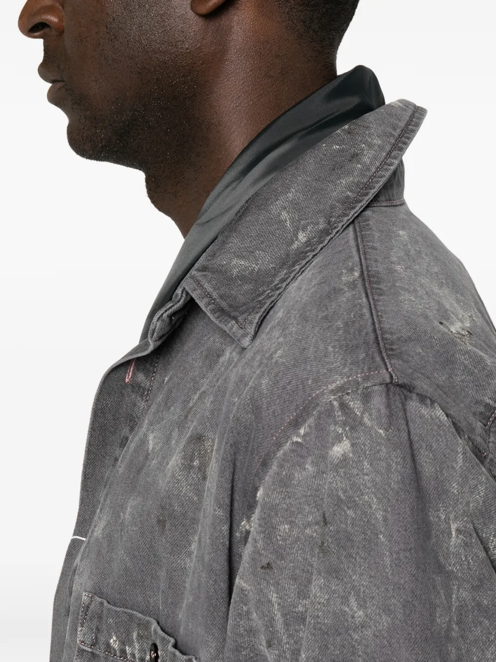 MM6 Maison Margiela Gescheurd denim jack Grijs