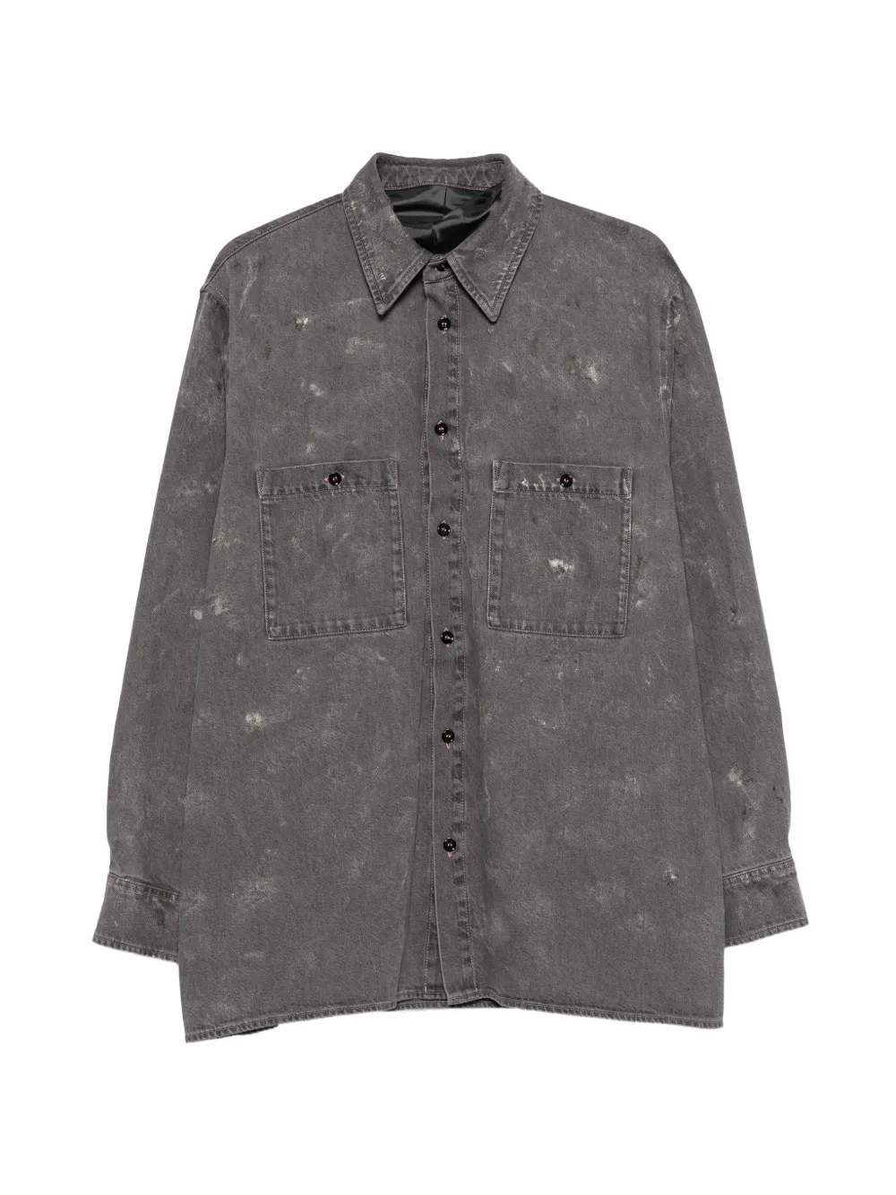 MM6 Maison Margiela distressed denim jacket - Grau
