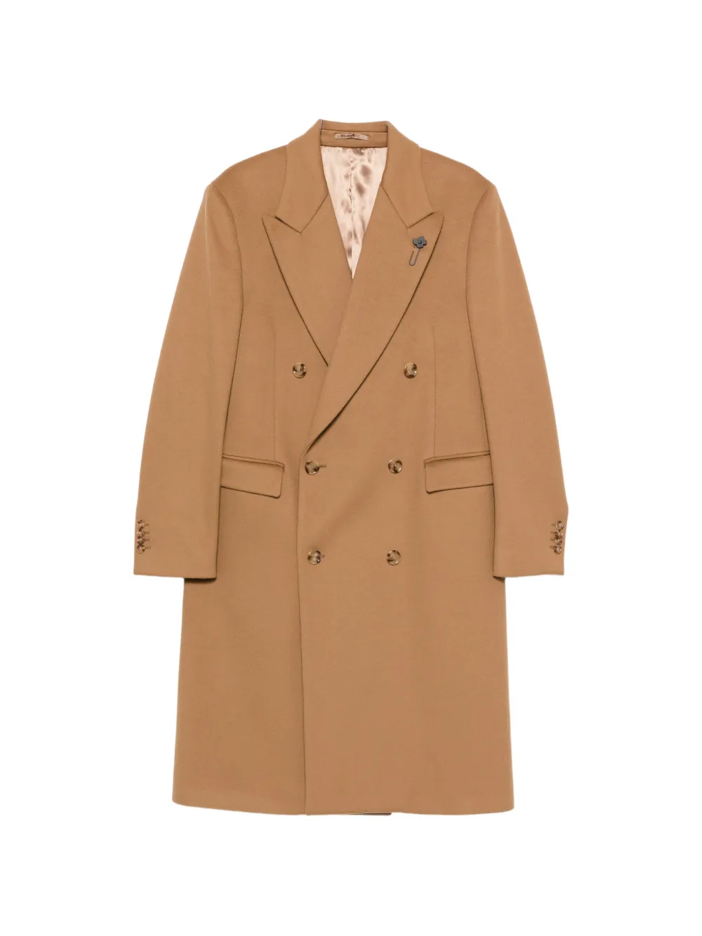 Lardini double-breasted peak-lapels coat - Toni neutri