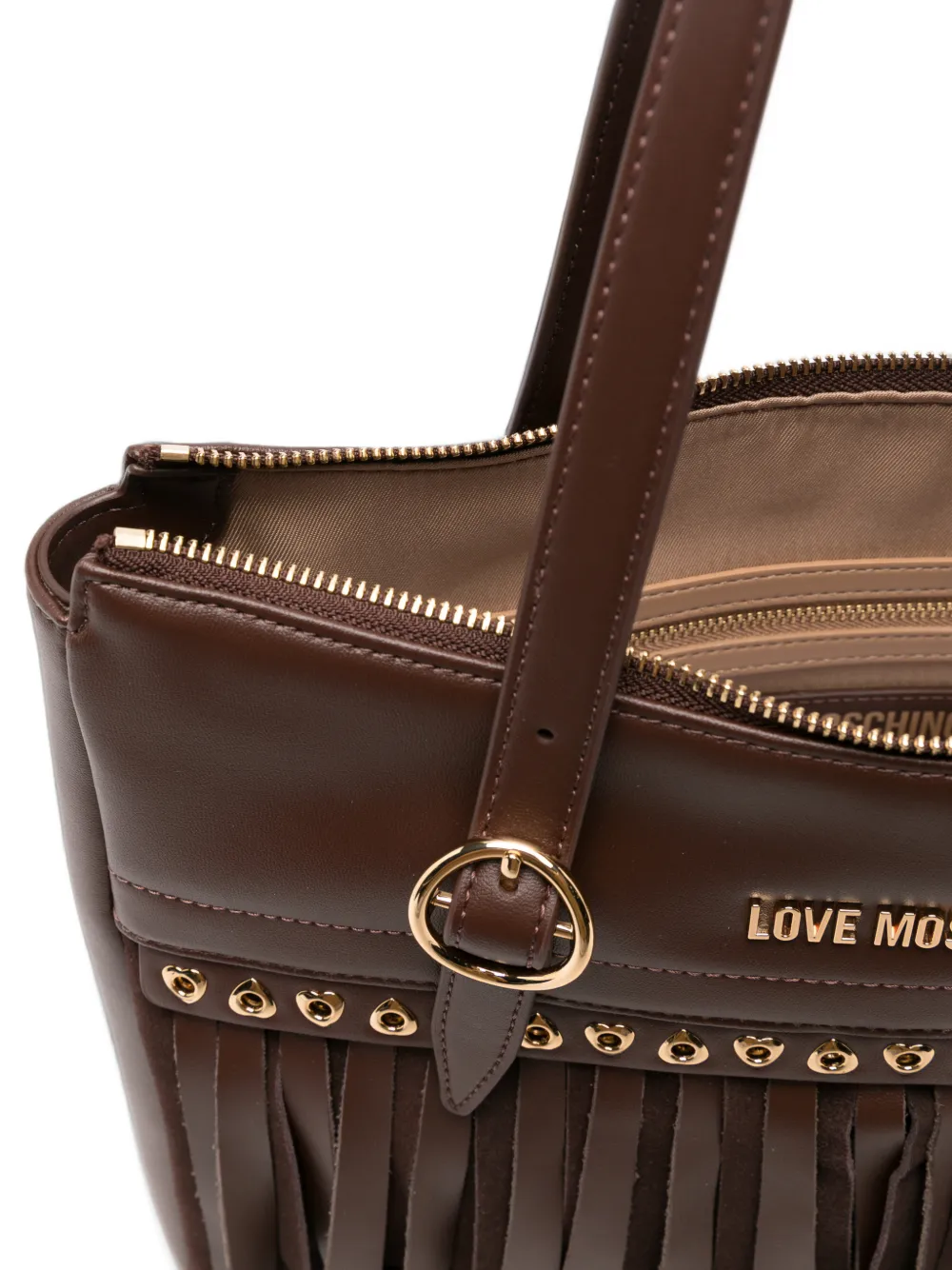 Love Moschino Shopper met franje Bruin