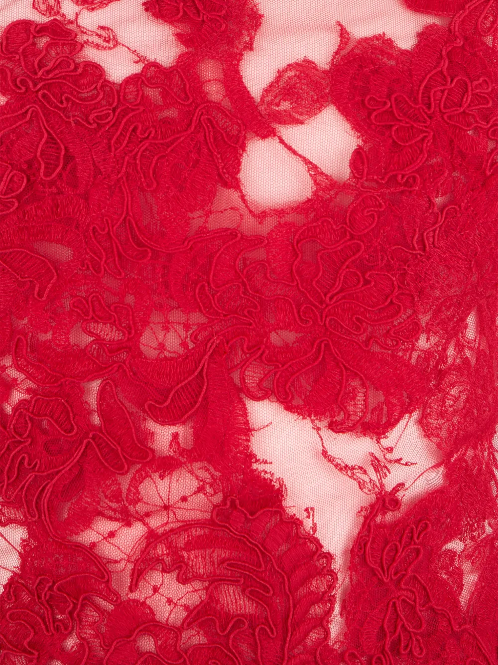 Ermanno Scervino lace-overlay bow-detail maxi dress Rood