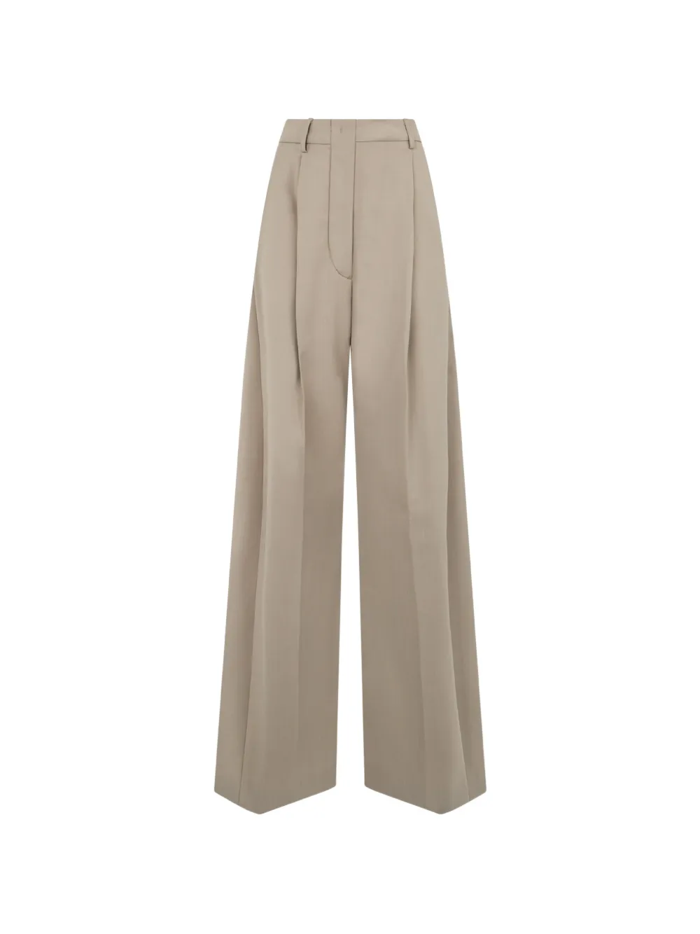 THELATEST Plooibroek met wijde pijpen Beige