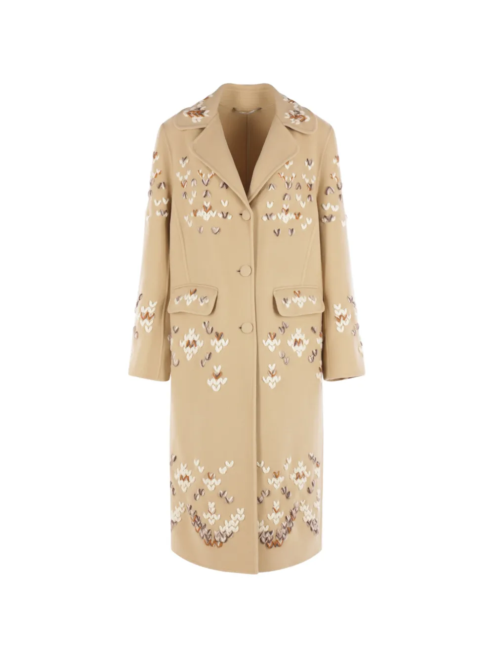 Ermanno Scervino embroidered virgin-wool coat - Neutrals