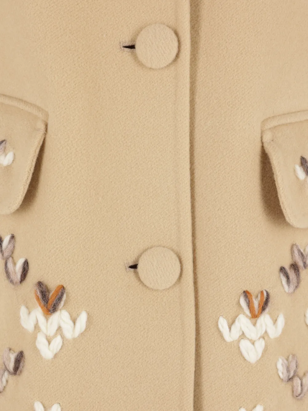 Ermanno Scervino Jas van scheerwol met borduurwerk Beige