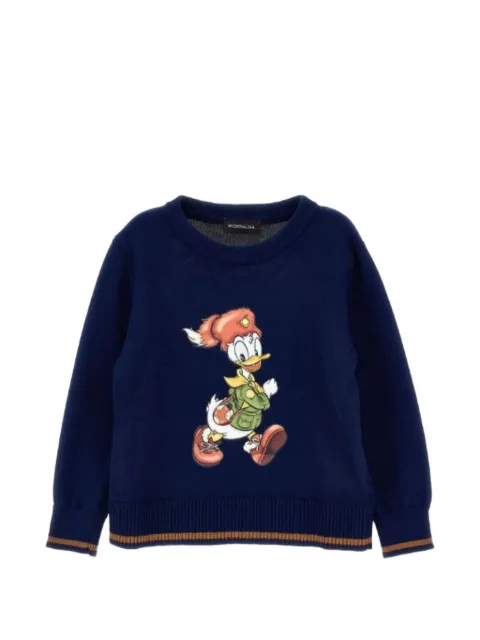 Monnalisa Donald Duck intarsia-knit sweater