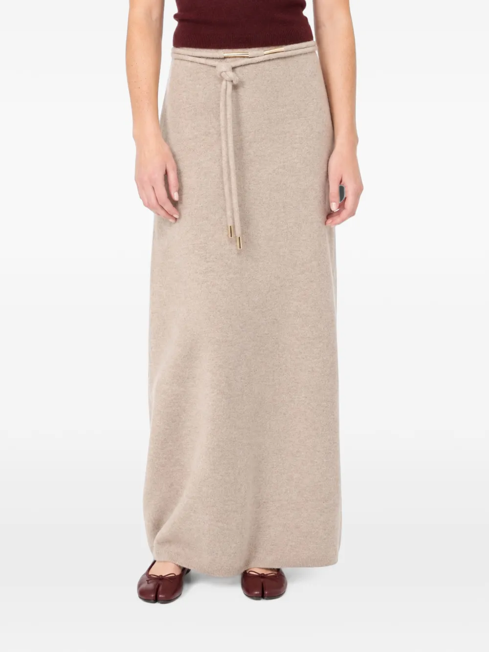 Max Mara Mxmoggi gebreide maxi-rok Beige