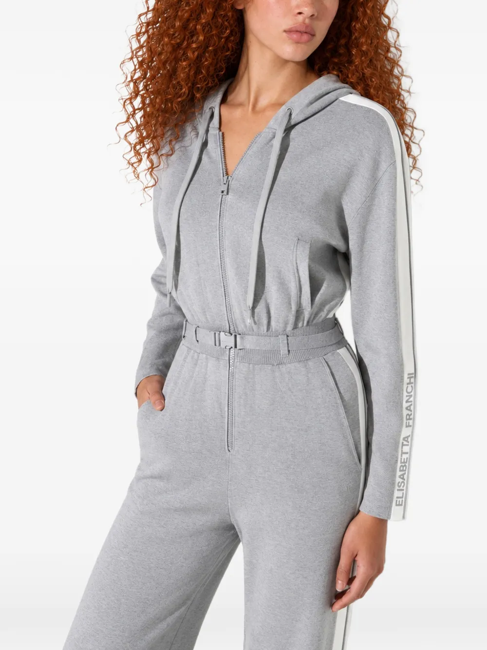 Elisabetta Franchi Jumpsuit met capuchon Grijs