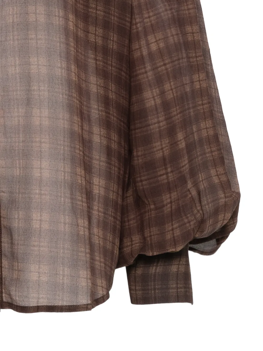 7 For All Mankind Doorschijnende geruite blouse Bruin
