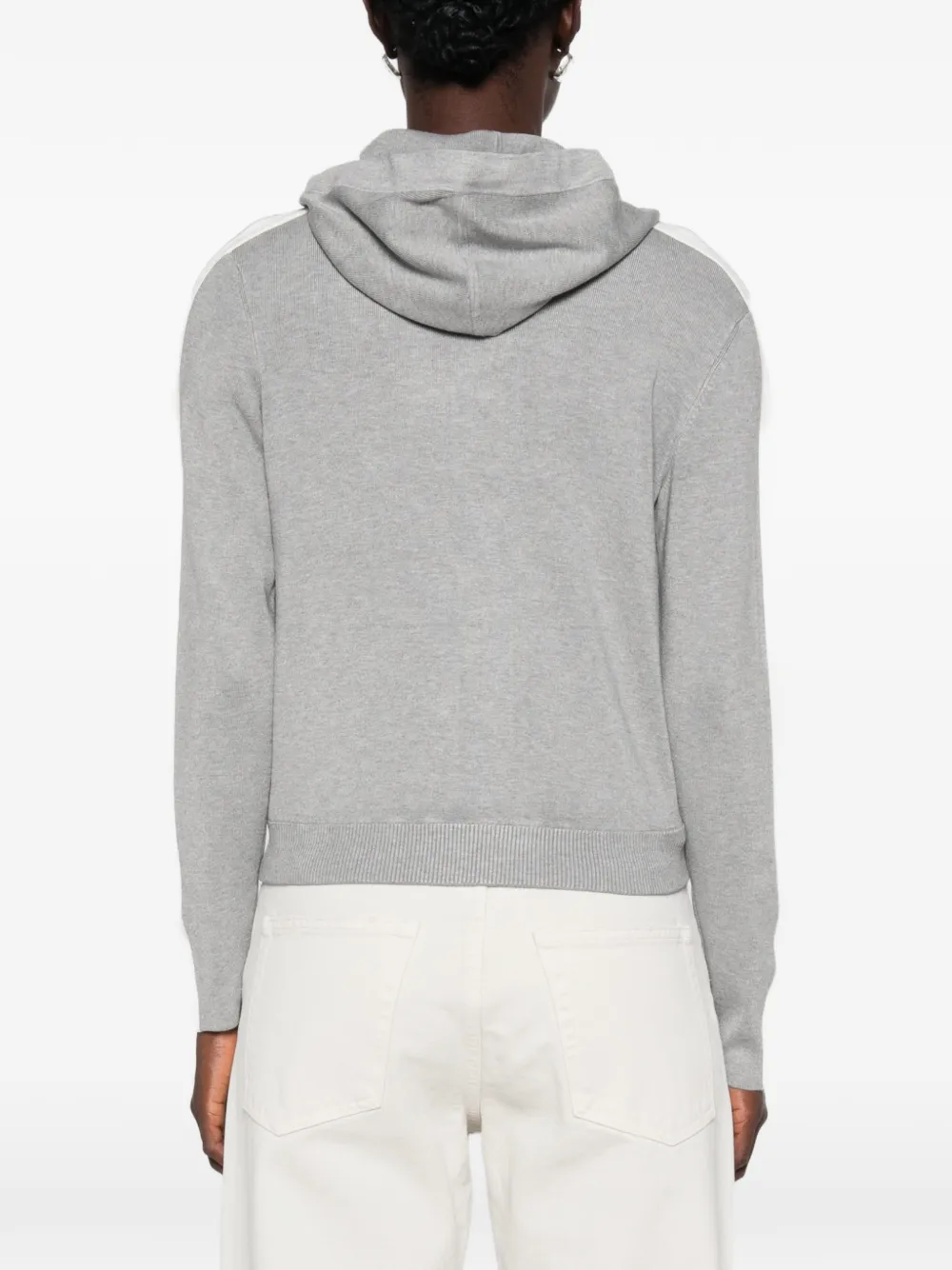 Elisabetta Franchi Hoodie met logo-print en zijstreep Grijs