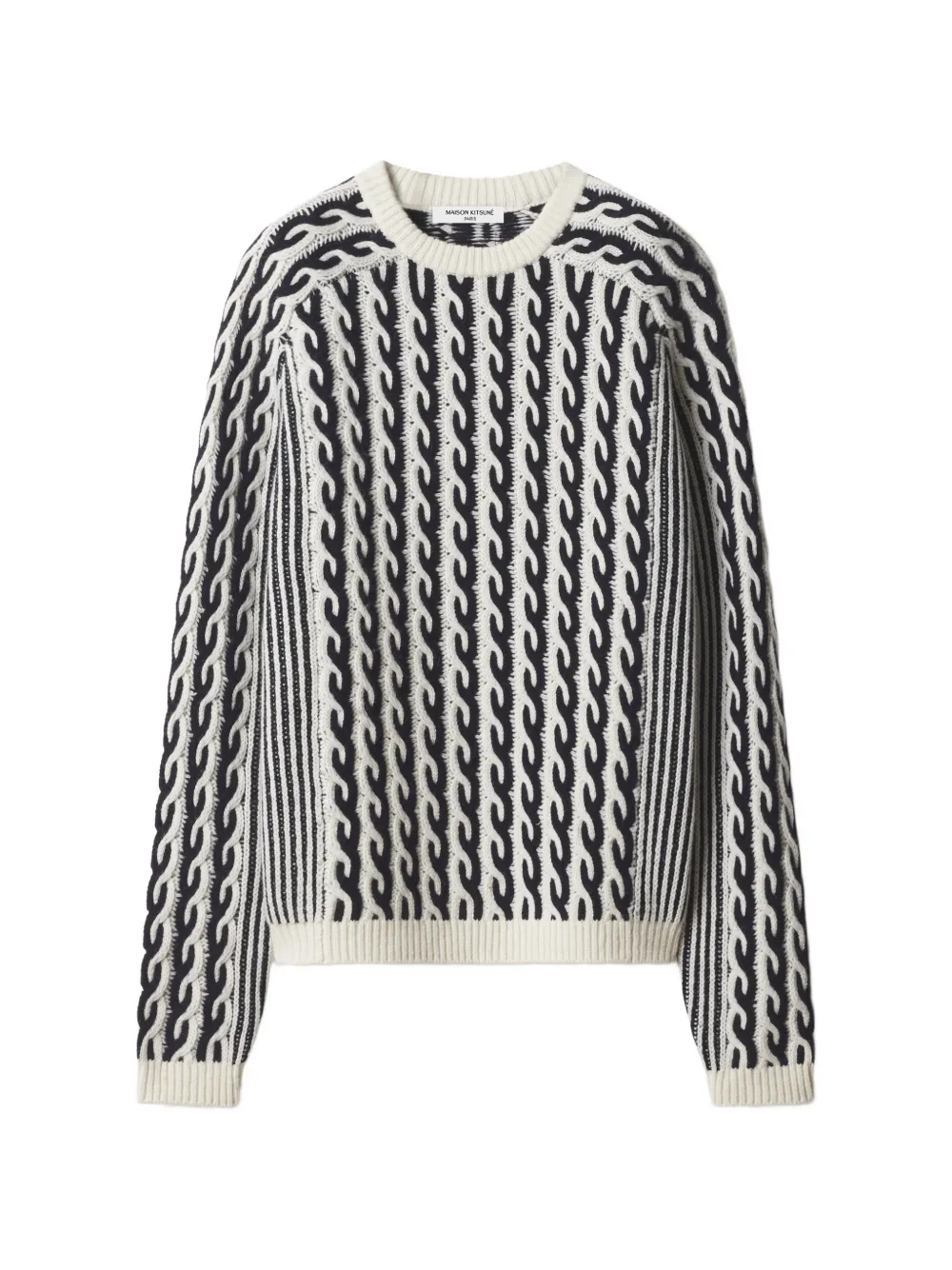 Maison Kitsuné cable-knit striped sweater - Toni neutri