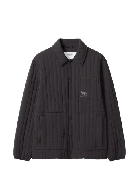 Maison Kitsuné quilted logo-patch jacket