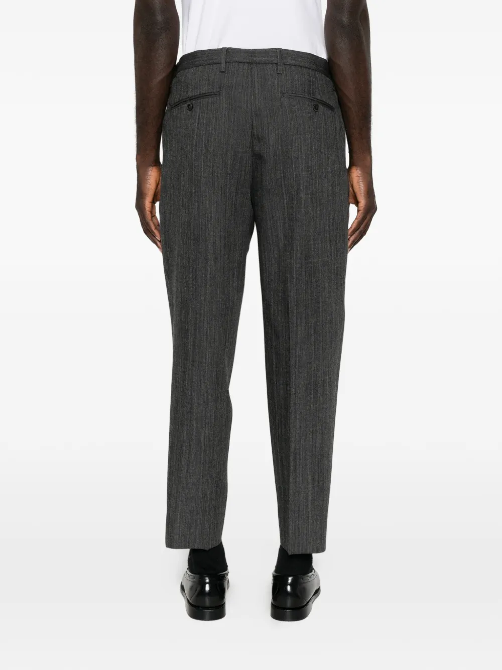 Briglia 1949 herringbone pleated trousers Grijs