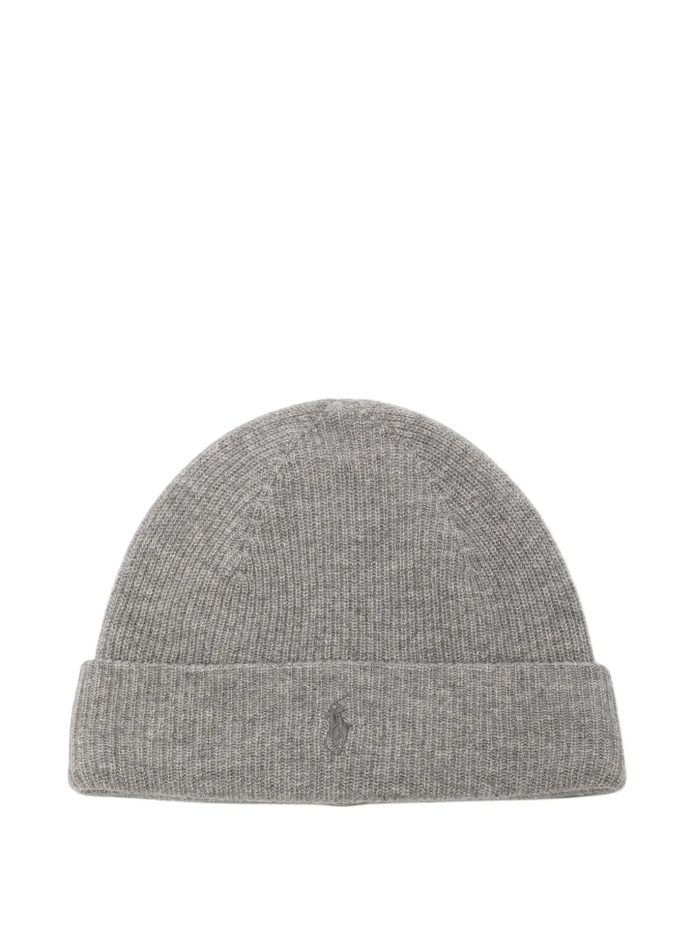 Polo Ralph Lauren embroidered-logo ribbed beanie hat - Grau