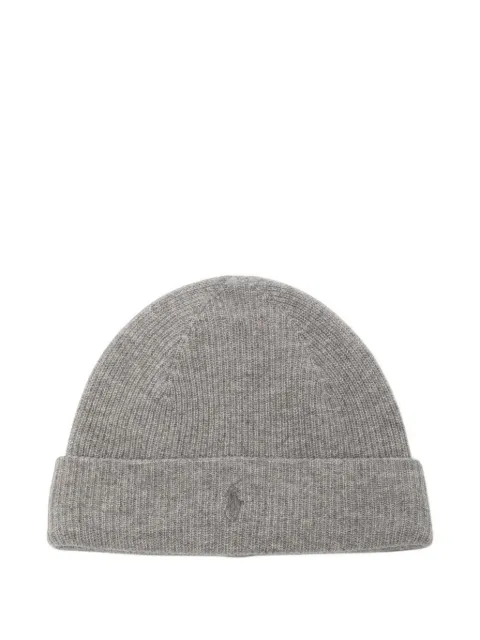 Polo Ralph Lauren embroidered-logo ribbed beanie hat