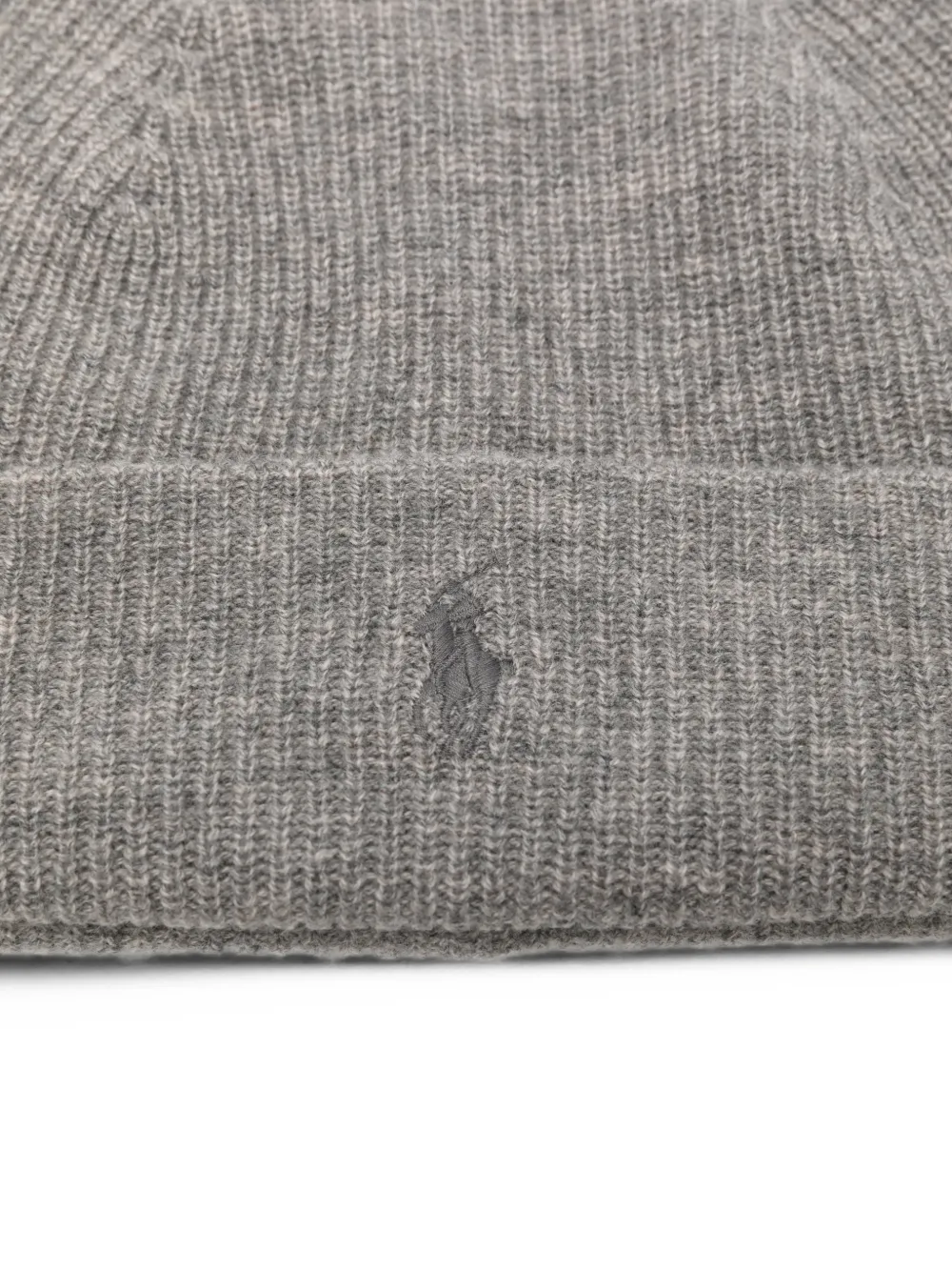 Polo Ralph Lauren Geribbelde muts met geborduurd logo Grijs