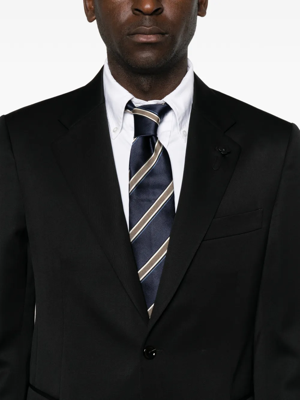 Lardini single-breasted notched-lapels blazer Zwart