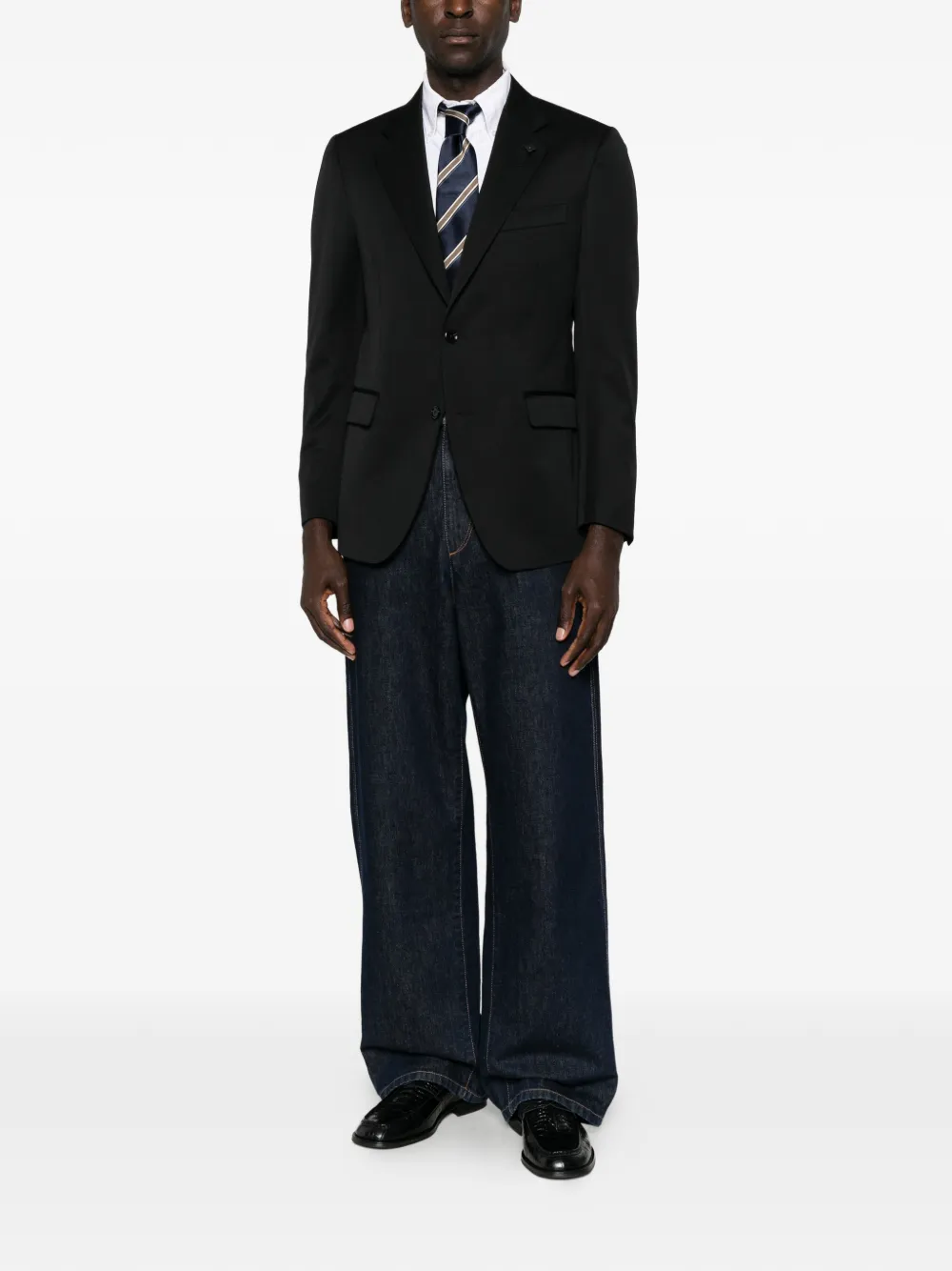 Lardini single-breasted notched-lapels blazer Zwart