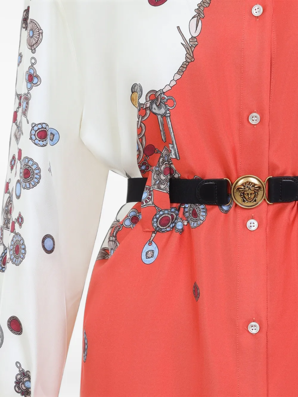 Versace belted silk shirt mini dress Oranje