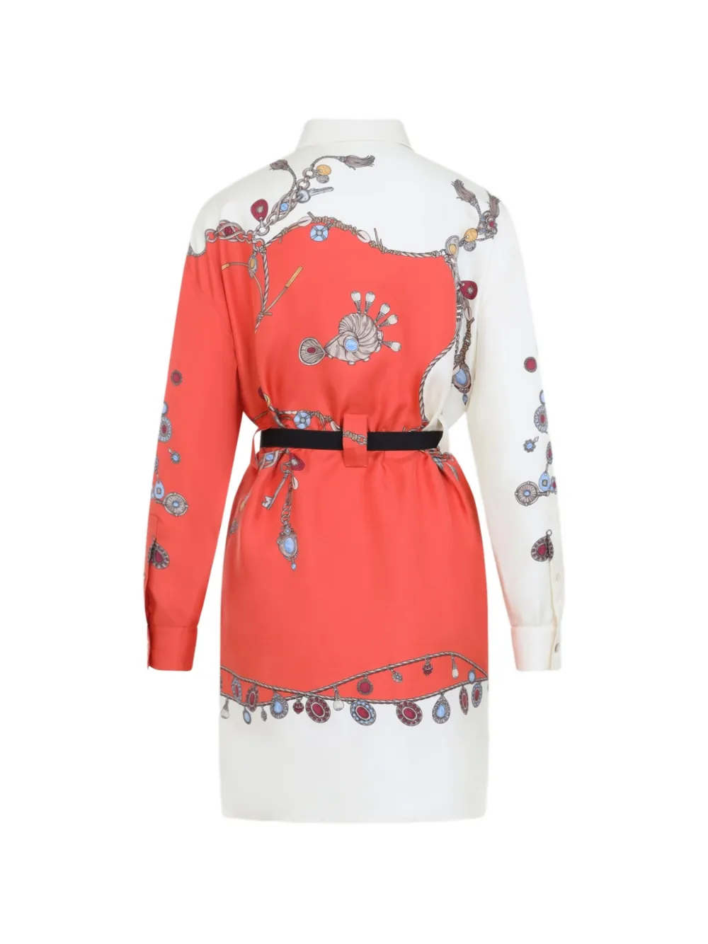 Versace belted silk shirt mini dress Oranje