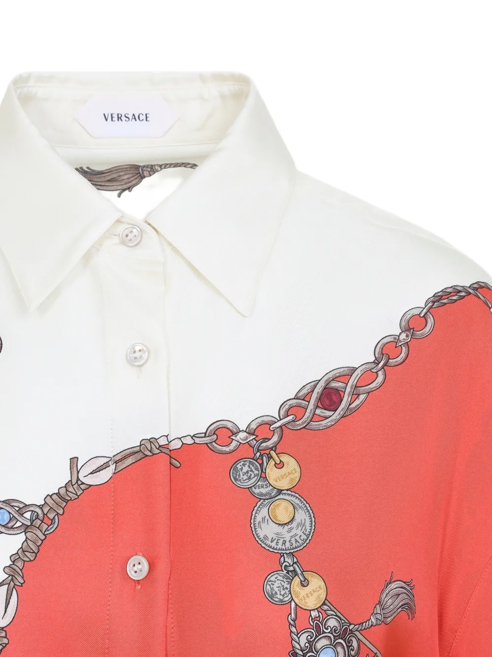 Versace belted silk shirt mini dress Oranje